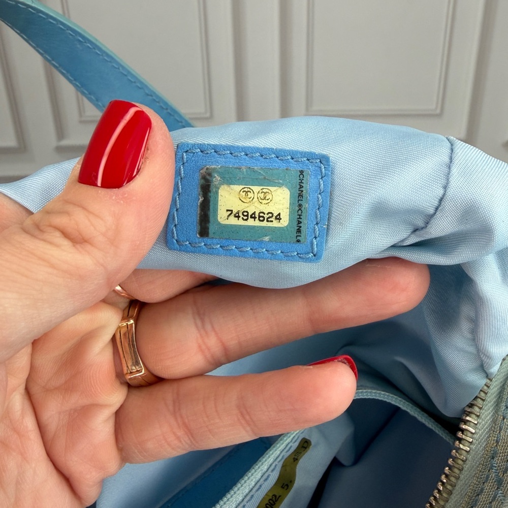 Chanel Light Blue Jacquard Travel Line Shoulder Bag | Vintage Y2K | Project - Picture 11 of 11